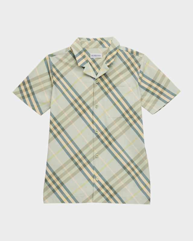 Boy's Check-Print Button Down Shirt, Size 6M-